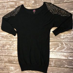 Bebe black sequin tunic sweater